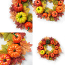Axyaa Fall Wreath with Pumpkin, Pine Cones, Berries, Maple Garland - Thanksgiving Decor