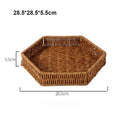 Axyaa Rattan Wicker Serving Baskets Set Tabletop Display Handle 10 Styles Khaki