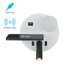 Axyaa LED Reading Wall Light with USB Charging, Wireless Sconce, Switch Bedside Lamp