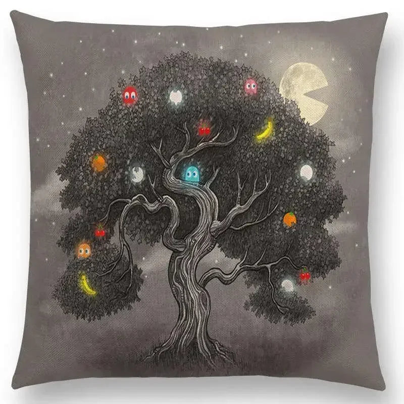 Cute Ghost Sailboat Whale Diver Cushion Cover by Axyaa