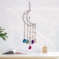 Axyaa 7 Chakra Agate Dream Catcher Moon Gemstone Wind Chime Home Decor