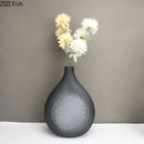 Grey Glass Vase with Artificial Flowers by Axyaa for Elegant Home Decor