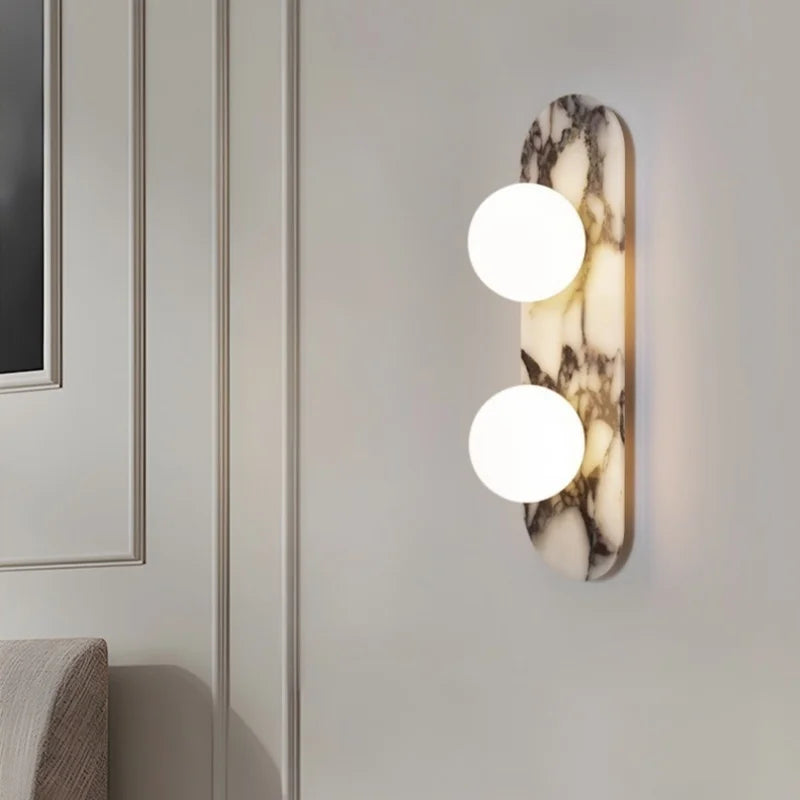 Axyaa Marble LED Wall Lamps - Nordic Minimalism for Bedroom, Bathroom, Living Room