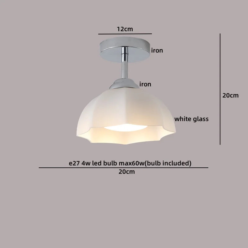 Axyaa Copper Glass LED Ceiling Lamp - Modern Indoor Lighting Fixtures