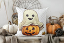Axyaa Cute Ghost Pumpkin Halloween Pillow Cover for Sofa Bedroom Car