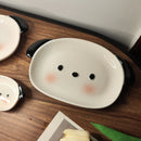 Axyaa Ceramics Dog Plate Set, Underglaze Color, Parent-Child Combination, Savoring Dish