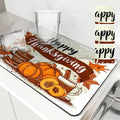 Axyaa Pumpkin Coffee Kitchen Absorbent Mat, Antiskid & Quick Drying Drain Pad