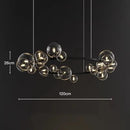 Axyaa Glass Bubble Pendant Chandelier for Kitchen Dining Living Room