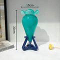Axyaa Floral Design Glass Vase Hydroponics Plant Pot for Table Decoration