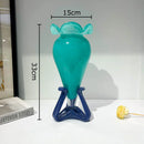 Axyaa Floral Design Glass Vase Hydroponics Plant Pot for Table Decoration