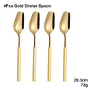 Axyaa Gold Cutlery Set Stainless Steel 304 Tableware Knife Fork Spoon Dinner Set