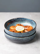 Axyaa Ceramic Salad Bowl: Retro Nordic Dish Noodle Plate for Home Kitchen