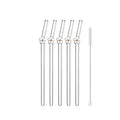 Axyaa Glass Flower Straws Set for Cocktails & Smoothies
