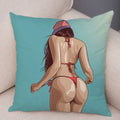 Axyaa Cartoon Lady Chest Decorative Pillowcase - Fashion Girl Design