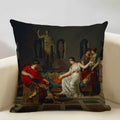 Axyaa Famous Painting Series Cushion Cover 45X45 Linen Pillowcase - Art Decor for Home & Office