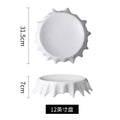 Axyaa White Porcelain Dinner Plate Set for Home Kitchen Dining