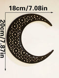 Wooden Ramadan Eid Hanging Ornaments Set, Axyaa Ramadan Decor with Lantern, Moon, Stars