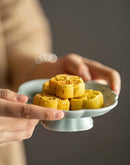 Axyaa Chinese Tea Plate - Delicate Ceramic Fruit Plate for Tea Room and Dim Sum