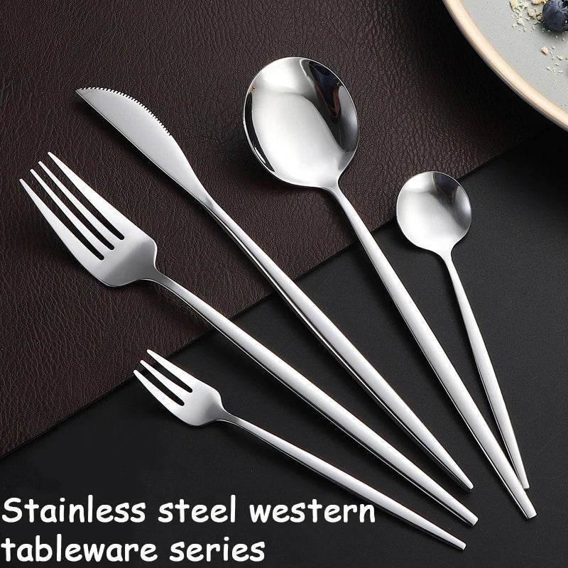 Axyaa Stainless Steel Portuguese Tableware Set - 48 Pieces