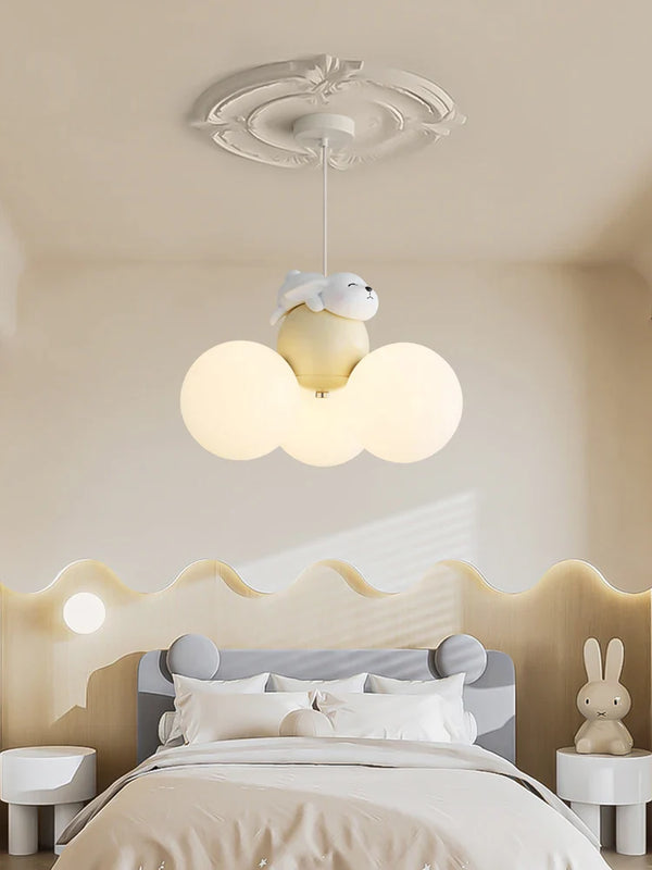 Axya Teddy Bear Chandelier: Warm, Eye Protection Light for Children's Room