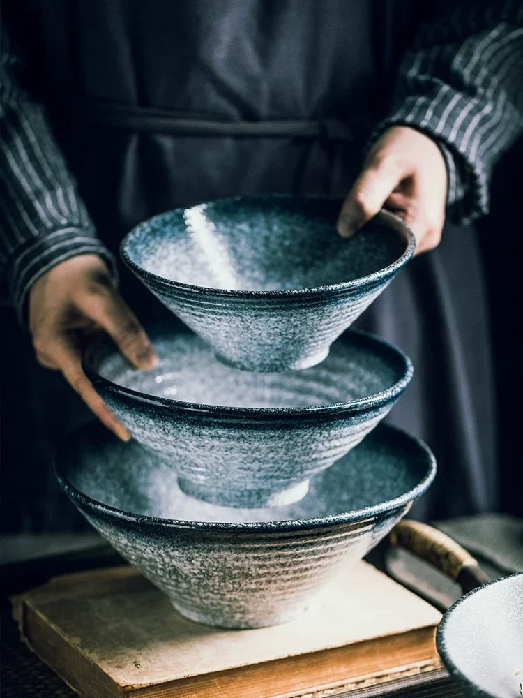 Axya Ceramic Ramen Bowl Set - Creative Tableware for Household Soups & More