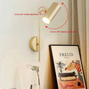 Axyaa Rotatable LED Wall Lamp Minimalist Black Gold Bedroom Sconce