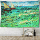 Axyaa Wheat Field Cypress Tapestry Van Gogh Scene Wall Decoration