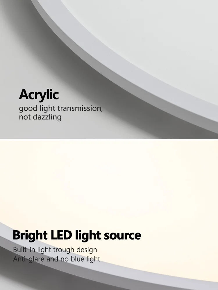 Axyaa Ultrathin LED Ceiling Lamp, Modern Round Lights for Living Room, Bedroom, and Dining Area