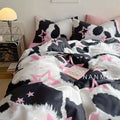 Axyaa Princess Pink Heart Bedding Set - Queen Twin Size - Cute Kawaii Design