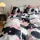 Axyaa Princess Pink Heart Bedding Set - Queen Twin Size - Cute Kawaii Design