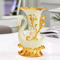 Axyaa Gold Glass Vase Light Luxury Decor for Modern Living Rooms