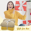Axyaa Khaki Chunky Knit Throw Blanket with Tassels: Cozy, Farmhouse-Inspired, Oversized & Textured