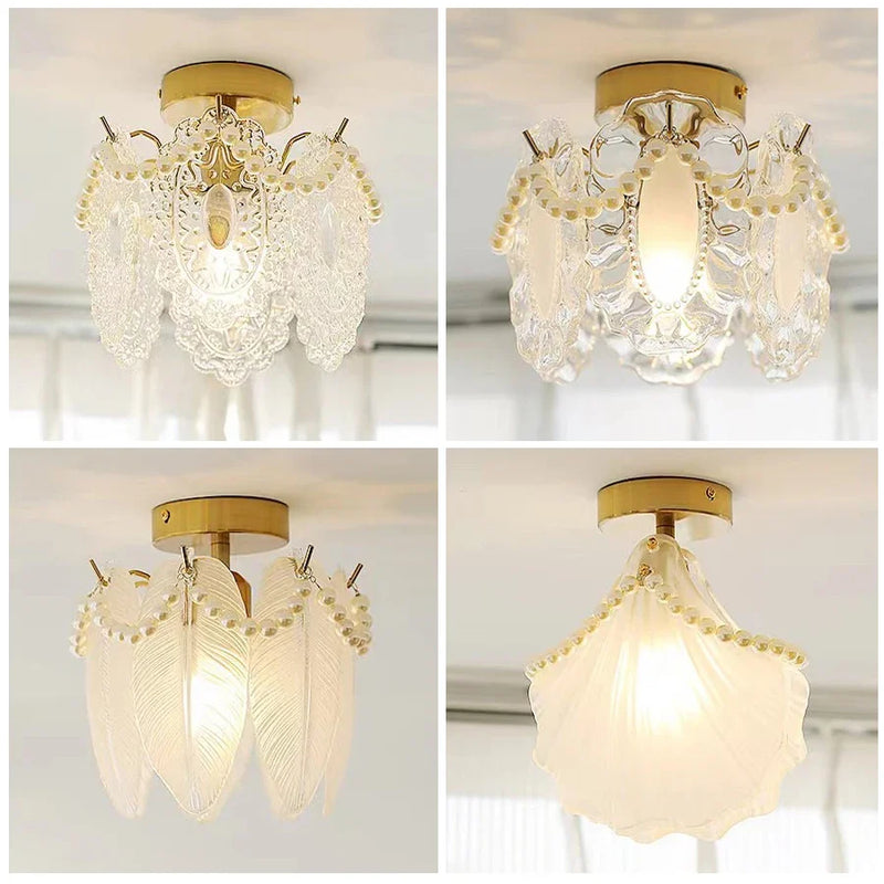 Axyaa Glass Shade Light Luxury Ceiling Lamp - Modern Minimalist Design