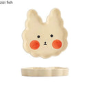 Axyaa Cartoon Animal Ceramic Breakfast Plate - Creative & Cute Dessert Dish