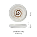 Axyaa 9-inch Ceramic Flat Bottom Plate for Restaurant and Home Use
