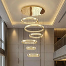 Axyaa Luxury Crystal Chandelier Pendant Light Gold Chrome Finish Modern Living Room Lighting