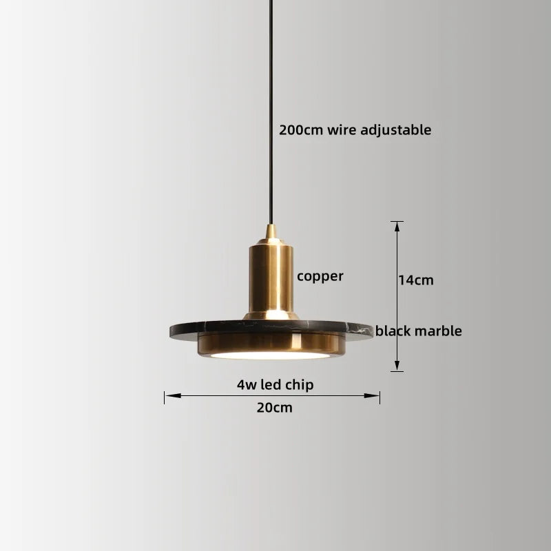 Axyaa Modern LED Marble Pendant Lamp for Luxury Home Decor