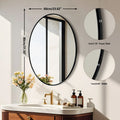 Oval Black Aluminum Frame Mirror by Axyaa for Sink, Entryways, Bedrooms