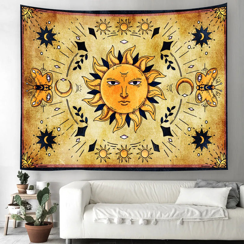 Axyaa Psychedelic Mushroom Jellyfish Skull Tapestry for Home Decor