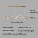 Axyaa LED Pendant Light Stainless Steel Modern Chandelier for Dining Kitchen Island