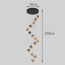 Axyaa Crystal Stair Chandelier LED Ceiling Lamp for Living Room