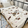 Axyaa Cartoon Milk Fleece Lamb Blanket - Spring/Autumn Season Sofa Nap Blanket