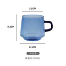 Axyaa 350ml Stackable Glass Coffee Tea Cup in Amber Blue Green Colors