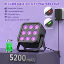 Axyaa RGBWA+UV Par Light Set, DMX512 Stage Effect Lighting for DJ Disco Party