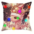 Axyaa LED Christmas Pillowcase - Santa Claus Fawn Design for Festive Home Decor