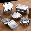 Axyaa Stainless Steel Food Storage Tray with Cover: Buffet Serving Plates & Kitchen Organizer