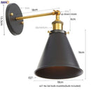 Axyaa Gold Industrial Wall Lamp with Pull Chain Switch and LED Lighting