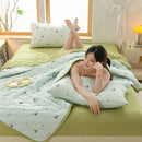 Axyaa Floral Print Quilted Comforter: Soft Single Double Blanket for Bed
