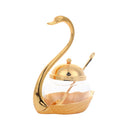 Axyaa Swan Sugar Cup & Seasoning Bottle Set - Elegant Zinc Alloy Glass Kitchen Decor