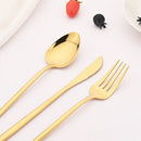 Axyaa Gold Stainless Steel Cutlery Set - 40Pcs Western Dinnerware Tableware Set